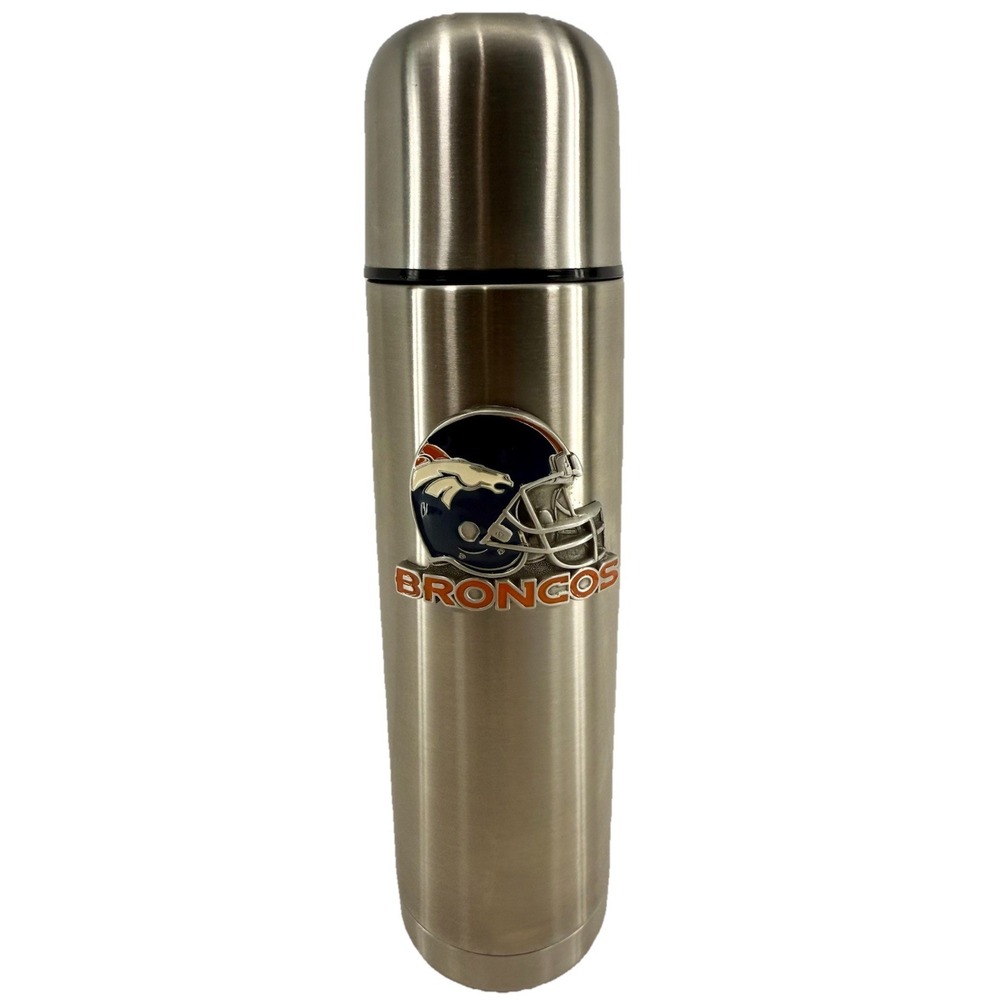 Denver Broncos‎ Stainless Steel Thermos 11" Vintage NFL Licensed Vacuum Bottle